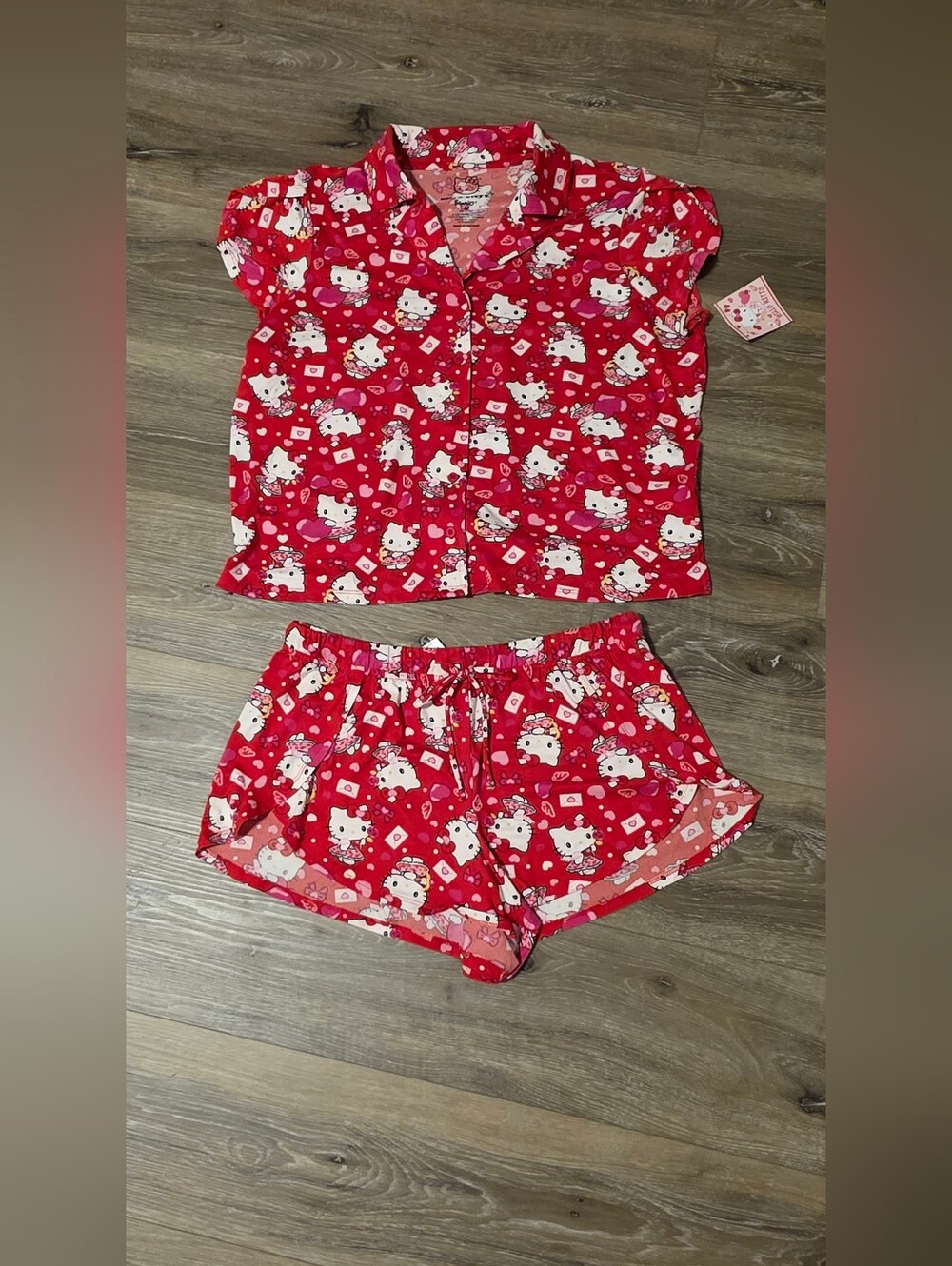 Hello Kitty Red With ♥️ Short-Sleeve Pajama Set